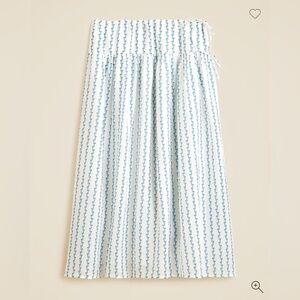 J. Crew Side-tie midi skirt in blue daisy-print ramie size small